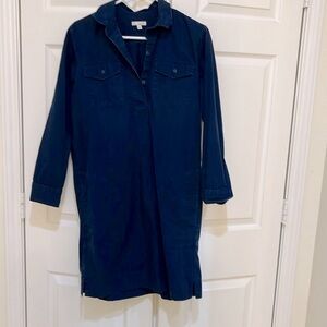 Gap Designed and Crafted Shirt Dress Women S Navy Blue Mini Long Sleeve